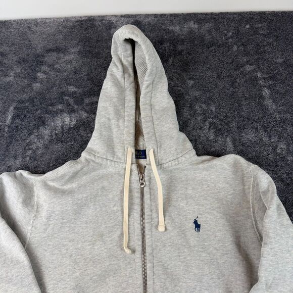 Polo Ralph Lauren Waffle Knit Hoodie Full Zip Jacket Gray Men's L Gray *Read - Picture 2 of 13